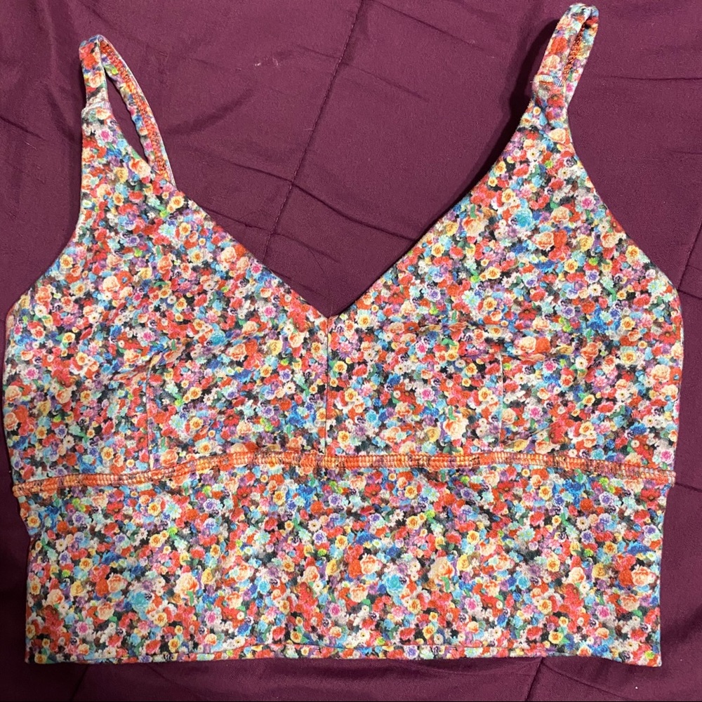 lululemon floral sports bra crop top